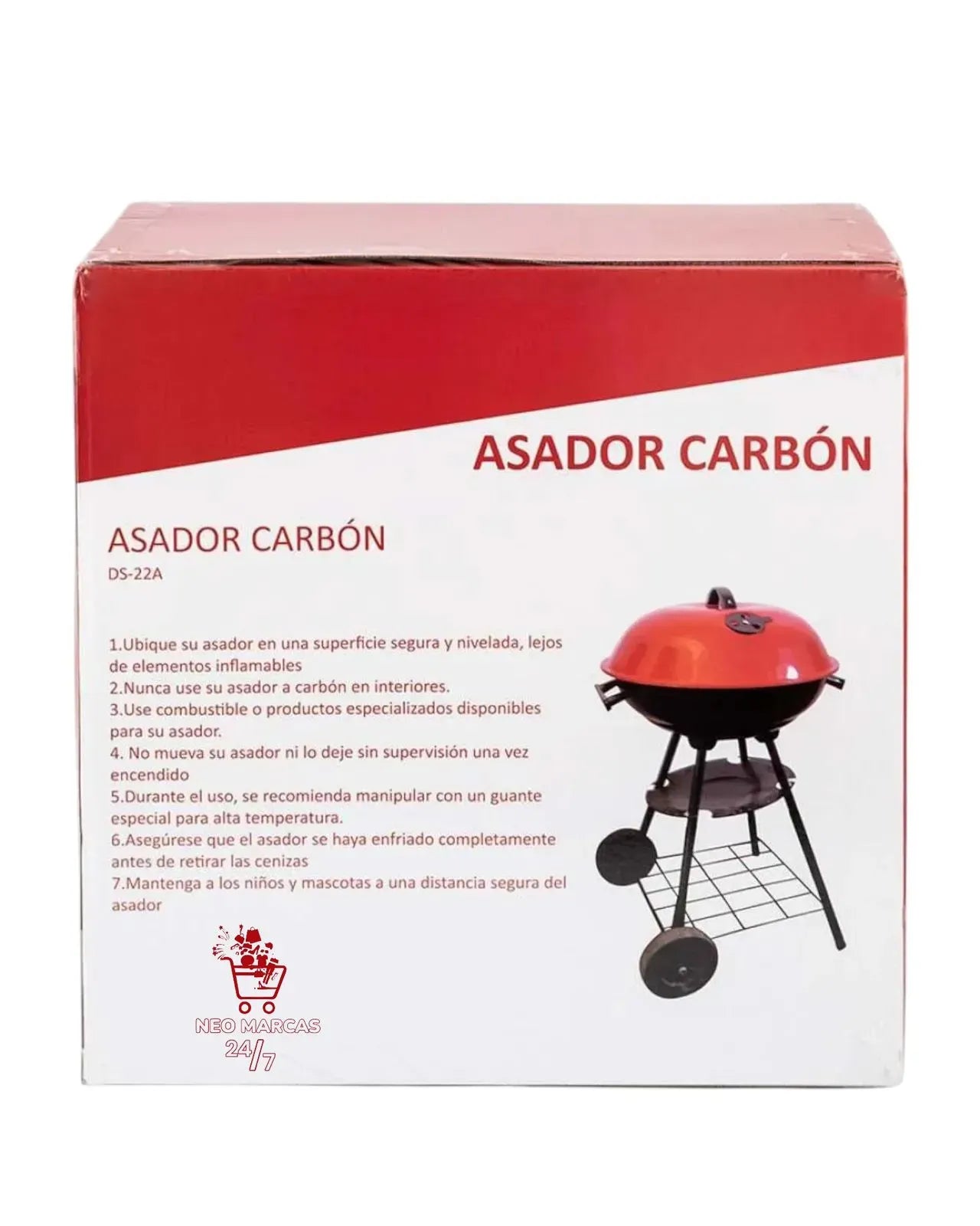 ASADOR DE CARBÓN CON RUEDAS BBQ