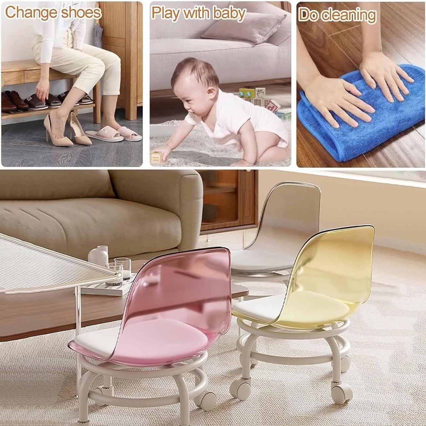 SILLA TABURETE PEQUEÑA CON RUEDAS HIDRÁULICO
