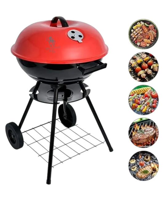 ASADOR DE CARBÓN CON RUEDAS BBQ